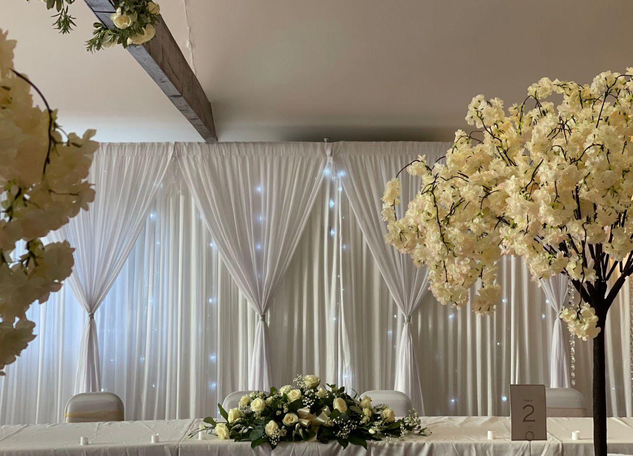 Wedding top table in the clubhouse function room