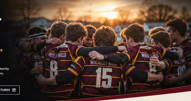 Wheatley Hills rugby players in a team huddle